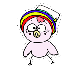 Pink bird"English&Japanese" sticker #6898398