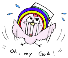 Pink bird"English&Japanese" sticker #6898400