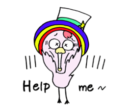 Pink bird"English&Japanese" sticker #6898401