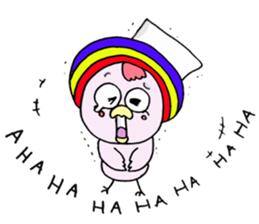 Pink bird"English&Japanese" sticker #6898402