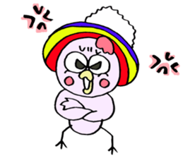 Pink bird"English&Japanese" sticker #6898403