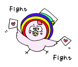 Pink bird"English&Japanese" sticker #6898412