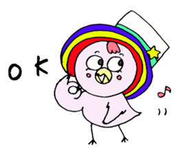 Pink bird"English&Japanese" sticker #6898419