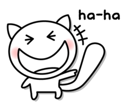 White cat Whitey. -English ver.- sticker #6898555