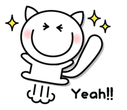 White cat Whitey. -English ver.- sticker #6898563
