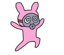 Rabbit and Gas mask sticker #6899072