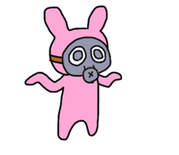 Rabbit and Gas mask sticker #6899073