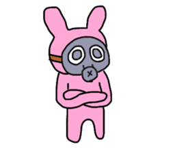 Rabbit and Gas mask sticker #6899074