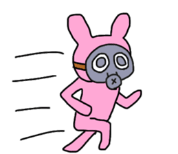 Rabbit and Gas mask sticker #6899076
