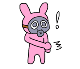 Rabbit and Gas mask sticker #6899080