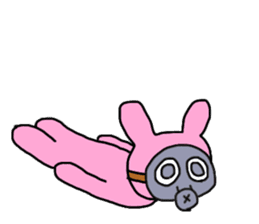 Rabbit and Gas mask sticker #6899087