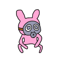 Rabbit and Gas mask sticker #6899088