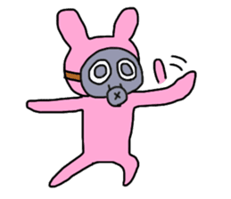Rabbit and Gas mask sticker #6899097