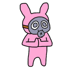 Rabbit and Gas mask sticker #6899100