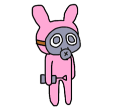 Rabbit and Gas mask sticker #6899102