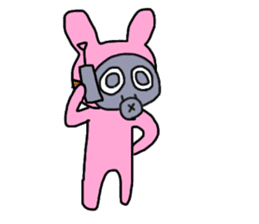Rabbit and Gas mask sticker #6899103