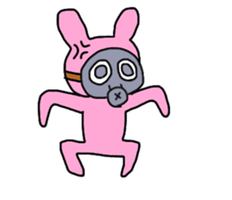 Rabbit and Gas mask sticker #6899105