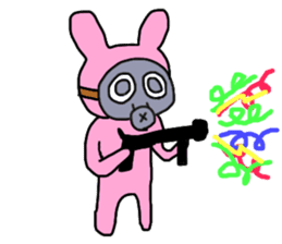 Rabbit and Gas mask sticker #6899108