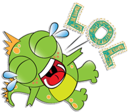 Cute green dinosaur sticker #6899388