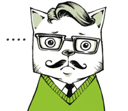 Hipster Cat & Ordinary Dog sticker #6901036