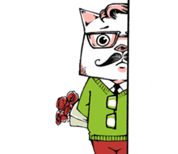 Hipster Cat & Ordinary Dog sticker #6901040