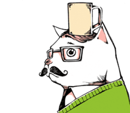 Hipster Cat & Ordinary Dog sticker #6901048