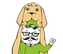 Hipster Cat & Ordinary Dog sticker #6901069