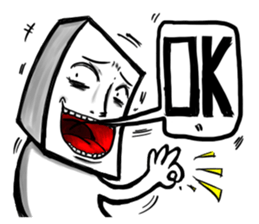 Round, square and little round sticker #6901571