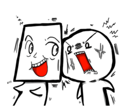 Round, square and little round sticker #6901585