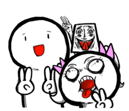 Round, square and little round sticker #6901590