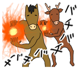 A horse and a deer 3 sticker #6902076