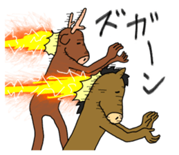 A horse and a deer 3 sticker #6902079