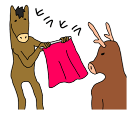 A horse and a deer 3 sticker #6902087