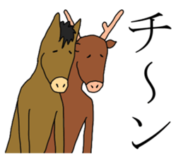 A horse and a deer 3 sticker #6902103