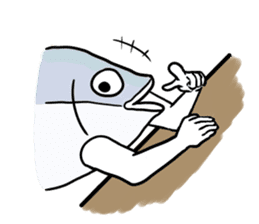 Fish hands grew sticker #6902404