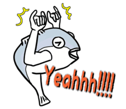 Fish hands grew sticker #6902421