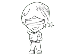 Cartoon Boy anime drawing V.2 sticker #6908141