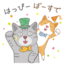 American Shorthair & Red-tabby White Cat sticker #6909339