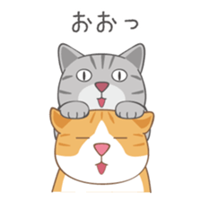 American Shorthair & Red-tabby White Cat sticker #6909341