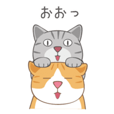American Shorthair & Red-tabby White Cat sticker #6909341