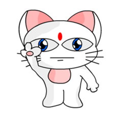 A cute and white cat-white sticker #6913393