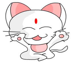 A cute and white cat-white sticker #6913394