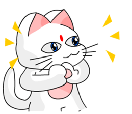 A cute and white cat-white sticker #6913396