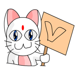 A cute and white cat-white sticker #6913397