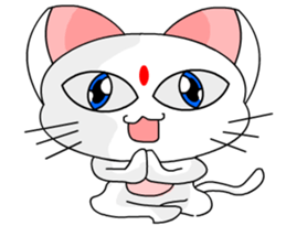 A cute and white cat-white sticker #6913398