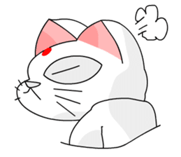 A cute and white cat-white sticker #6913399