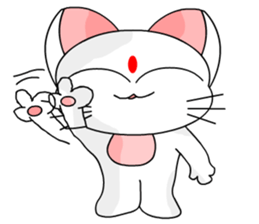 A cute and white cat-white sticker #6913401