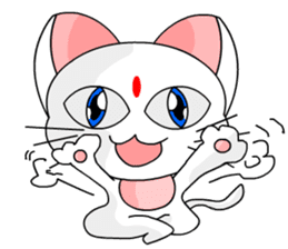 A cute and white cat-white sticker #6913405