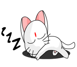 A cute and white cat-white sticker #6913406