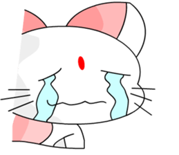 A cute and white cat-white sticker #6913408